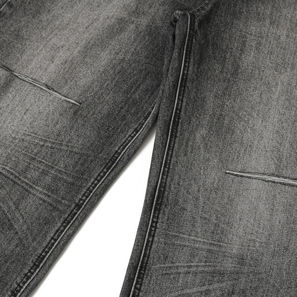 Gradient Fade Knee-Ripped Baggy Jeans