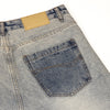 Light Wash Faded Wide-Leg Denim Pants