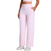 High-Waisted Solid Color Wide-Leg Yoga Pants