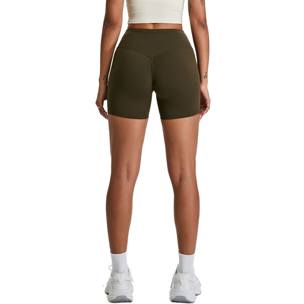 Solid Color Booty-Lifting Yoga Shorts