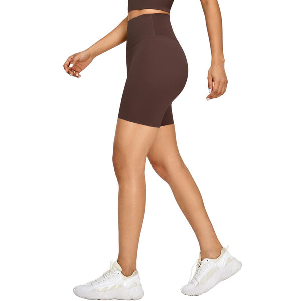 High-Waisted Solid Color Yoga Shorts