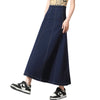 High-Waisted A-Line Maxi Knit Denim Skirt
