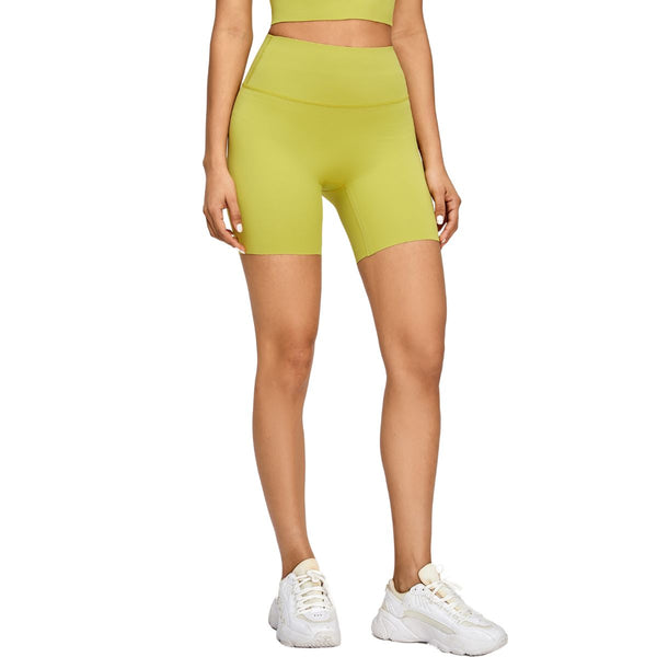 High-Waisted Solid Color Yoga Shorts