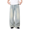 Vintage-Wash Wide-Leg Denim Pants