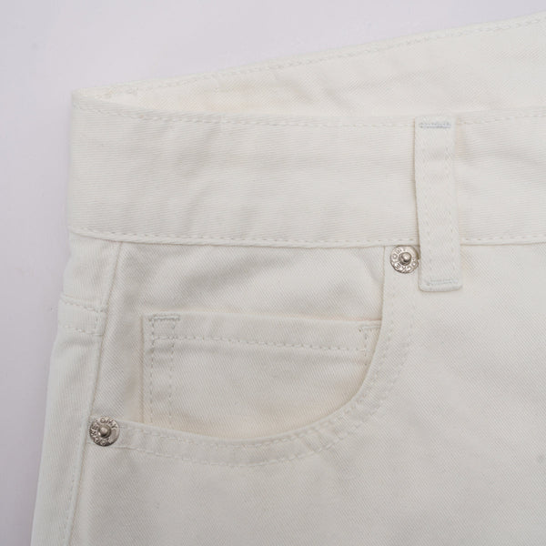 White Baggy Bermuda Denim Shorts