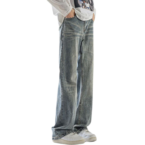 Classic Straight Leg Whisker Denim Pants