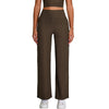 High-Waisted Solid Color Wide-Leg Yoga Pants