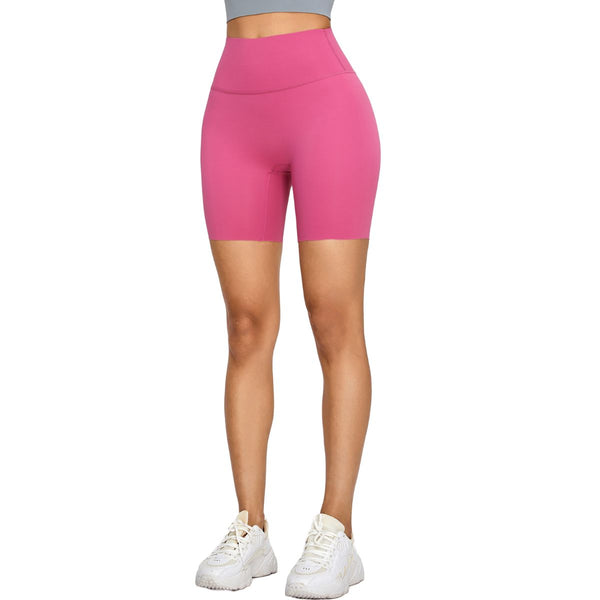 High-Waisted Solid Color Yoga Shorts
