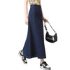 High-Waisted A-Line Maxi Knit Denim Skirt