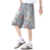 Floral Print Ripped Bermuda Denim Shorts