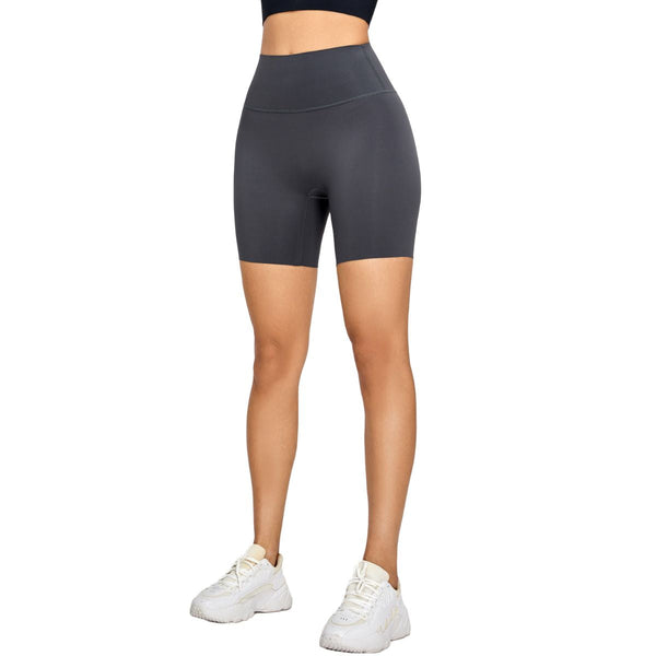 High-Waisted Solid Color Yoga Shorts
