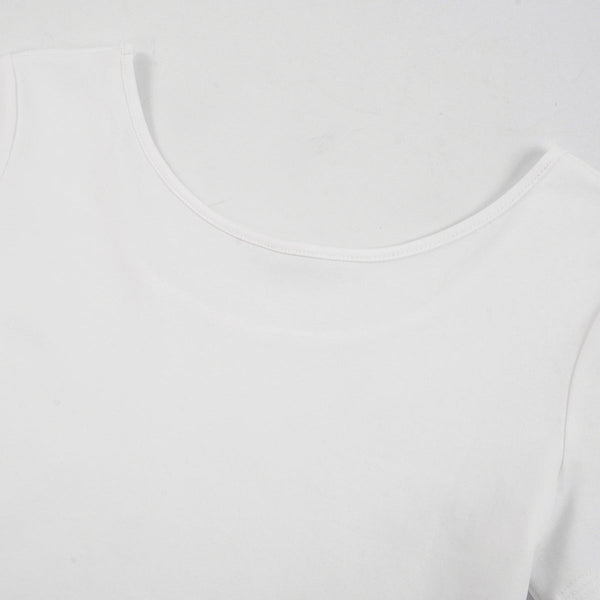 Women's Solid-Color Boat-Neck Cotton T-Shirt 6.3oz