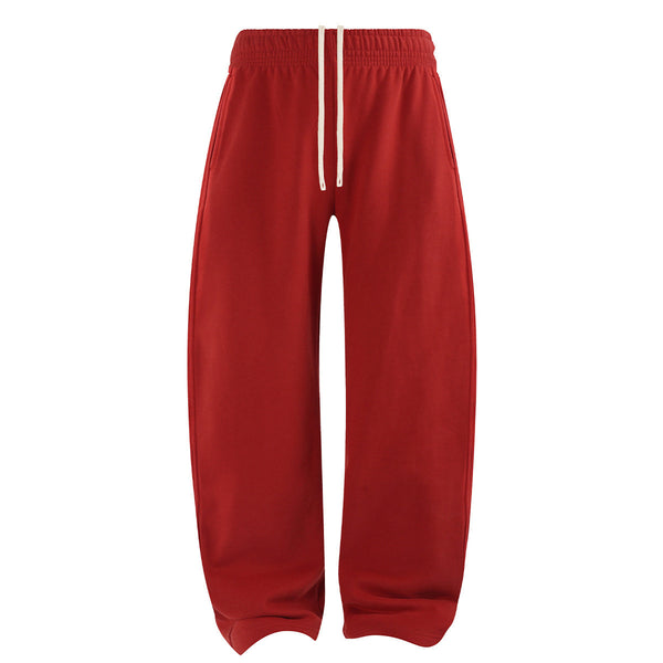 Elastic Drawstring Waist Fleece Jogger Pants