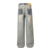 Light Wash Faded Wide-Leg Denim Pants