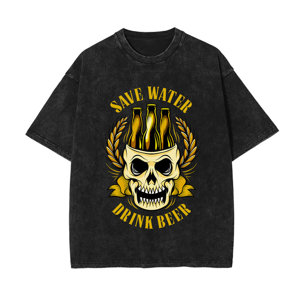 Save Water Drink Beer Thick Tee-INNBLAC