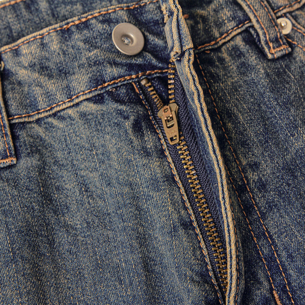 Muddy Wash Straight Leg Ripped Jeans