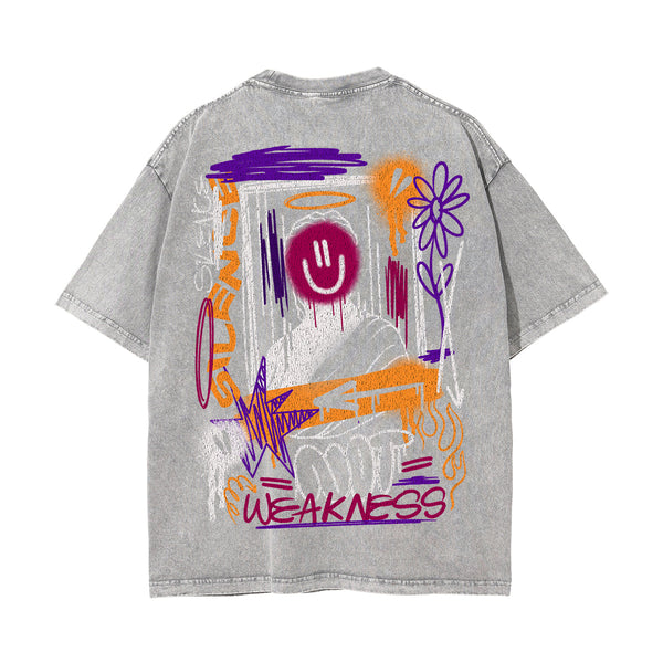 Personalized Graffiti Graphic Distressed Tee-INNBLAC