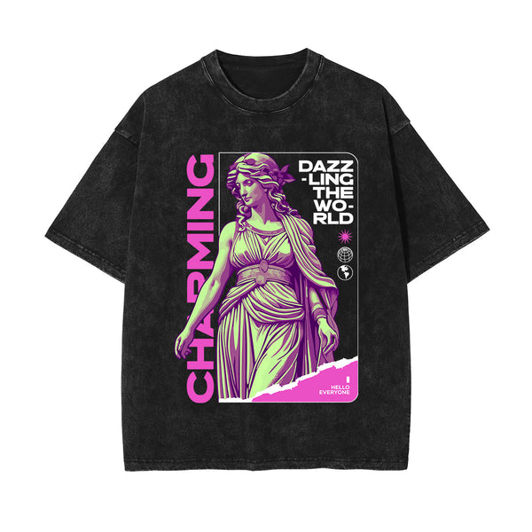Charming Greek Statue Streetwear Graphic Tee-INNBLAC