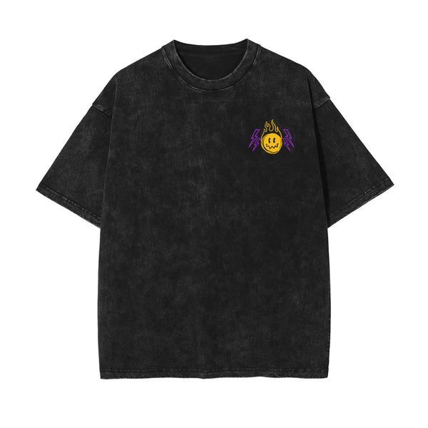 Just Keep Going Graffiti Quote Washed Tee-INNBLAC