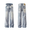 Vintage Wash Faded Wide-Leg Jeans