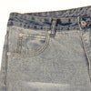 Light Wash Faded Wide-Leg Denim Pants