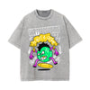 Skateboarding Graffiti Cartoon Washed Tee-INNBLAC