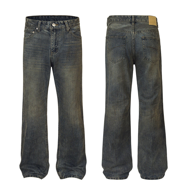 Wrinkle Wash Vintage Straight Jeans