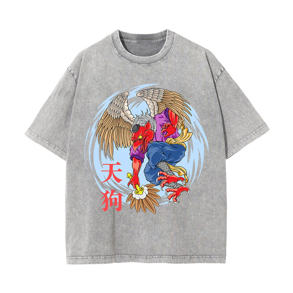 Chinese Characters Japanese Creature Graphic Tee-INNBLAC