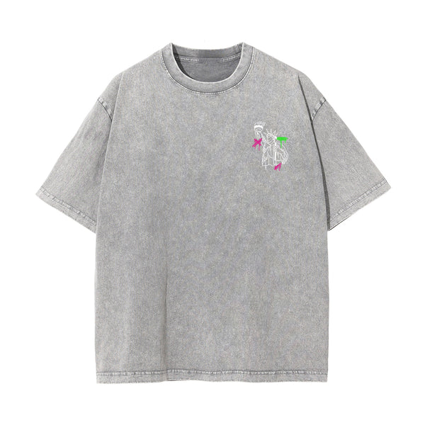 New York Graffiti Urban Graphic Washed Tee-INNBLAC