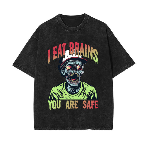 I Eat Brains You Are Safe Graphic Tee-INNBLAC
