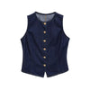 Women's Gold Button Denim Vest