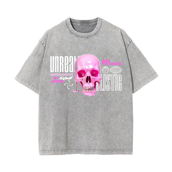 Skull Melted Streetwear Graphic Tee-INNBLAC