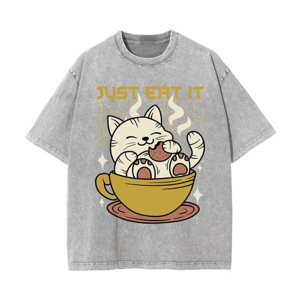 Just Eat lt Graphic Washed Tee-INNBLAC