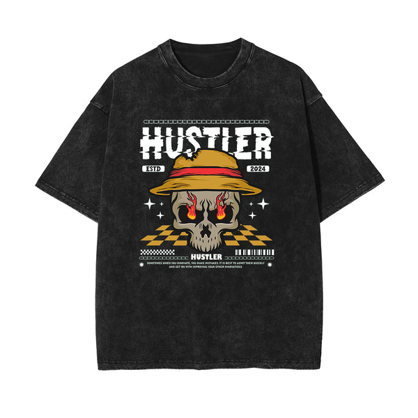 Burning Skull Streetwear Urban Graphic Tee-INNBLAC