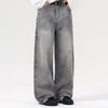 Relaxed Fit Wash Denim Gray Jeans-INNBLAC