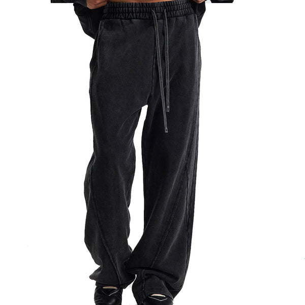 Distressed Washed Patchwork Jogger Pants