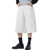 White Baggy Bermuda Denim Shorts