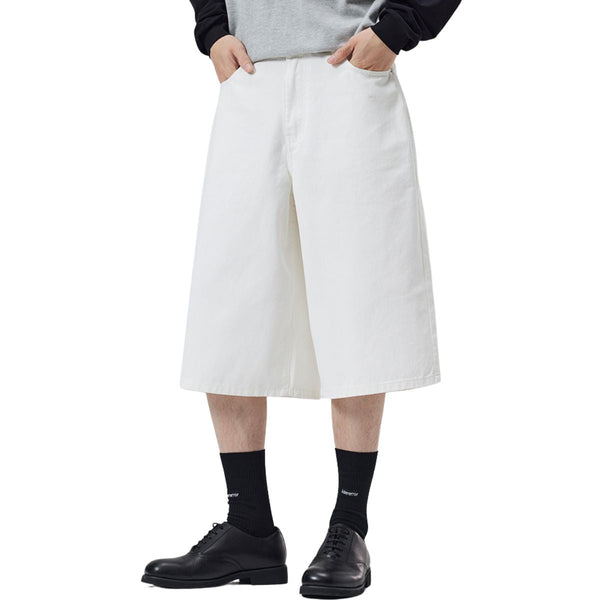 White Baggy Bermuda Denim Shorts