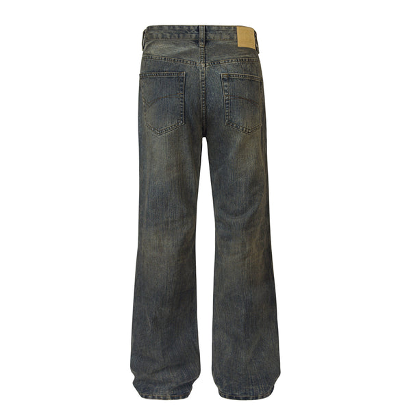 Wrinkle Wash Vintage Straight Jeans