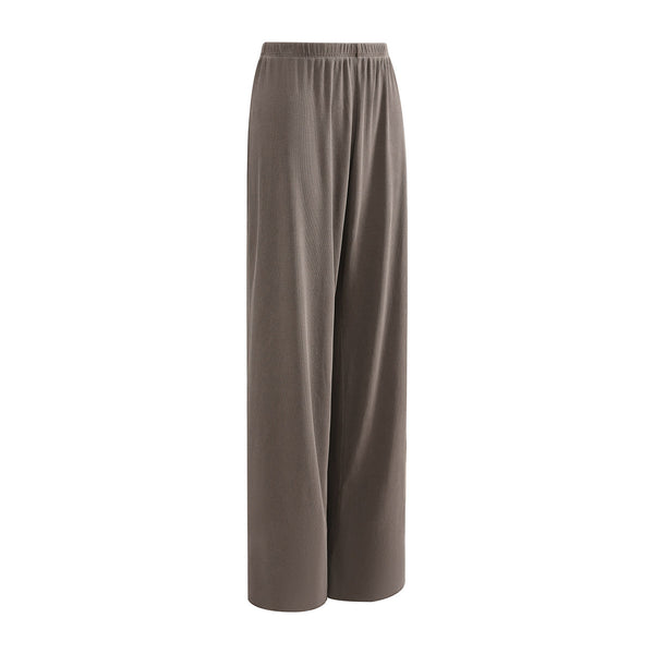 Women's Relaxed Straight Leg Ribbed Trousers