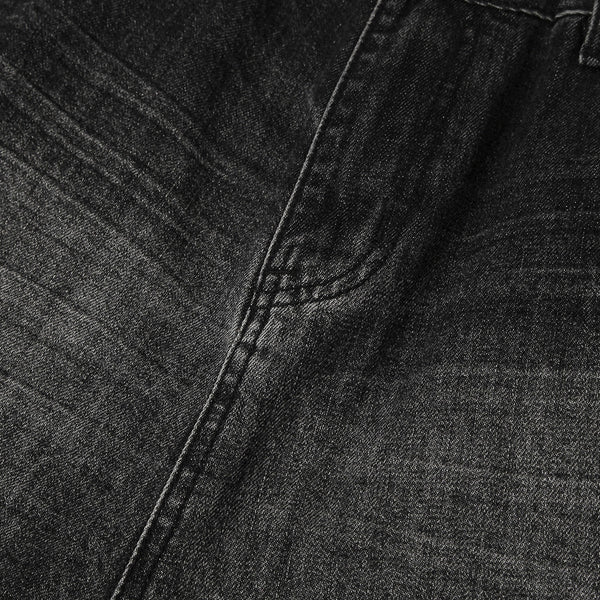 Gradient Fade Knee-Ripped Baggy Jeans