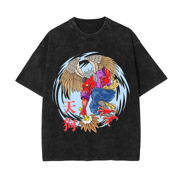 Chinese Characters Japanese Creature Graphic Tee-INNBLAC