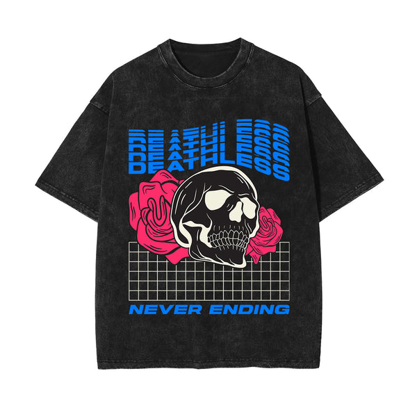 Deathless Graphic Stone Wash Tee-INNBLAC