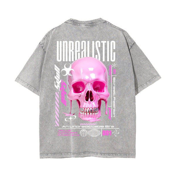Skull Melted Streetwear Graphic Tee-INNBLAC