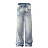 Vintage Wash Faded Wide-Leg Jeans