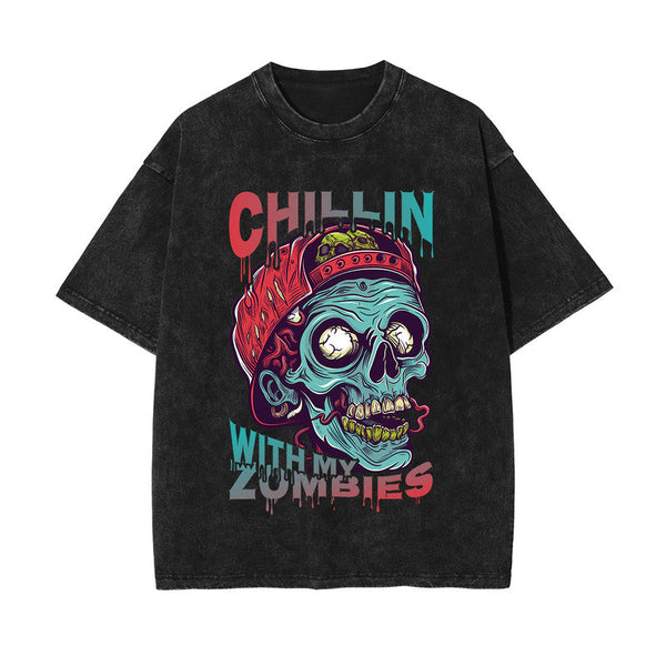 Chillin With My Zombies Graphic Tee-INNBLAC