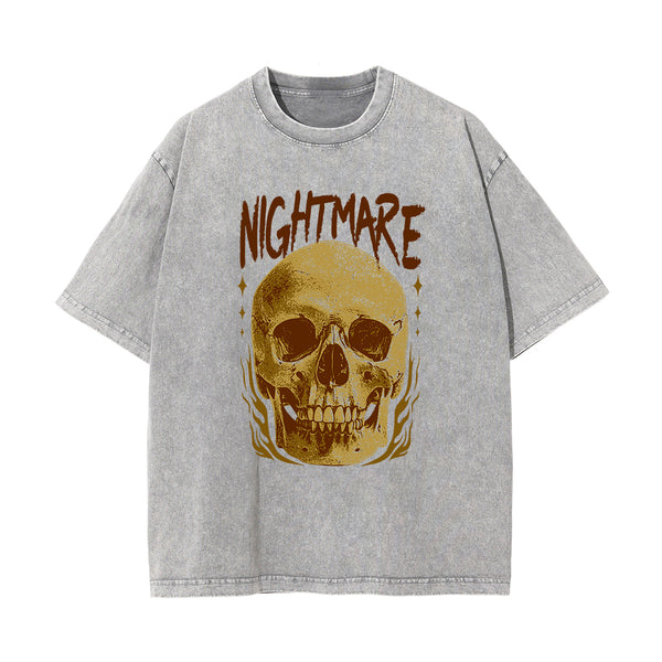 Nightmare Streetwear Stone Wash Graphic Tee-INNBLAC
