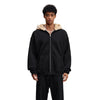 Zip-Up Loose Fit Plush-Lined Hoodie