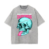 Skull Urban Streetwear Stone Wash Graphic Tee-INNBLAC