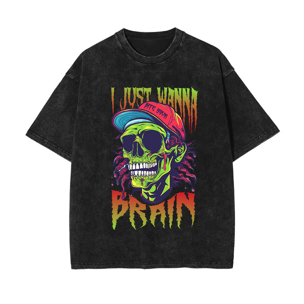 l Just Wanna Bite Your Brain Graphic Tee-INNBLAC